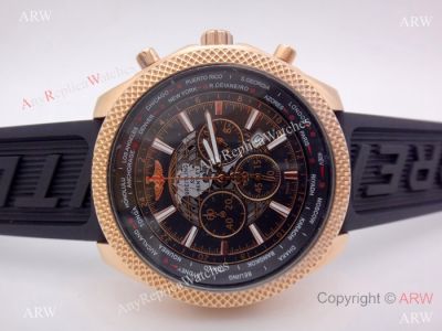 Copy Breitling Bentley B05 Rose Gold Case with Black Rubber Strap XL 55MM Watch